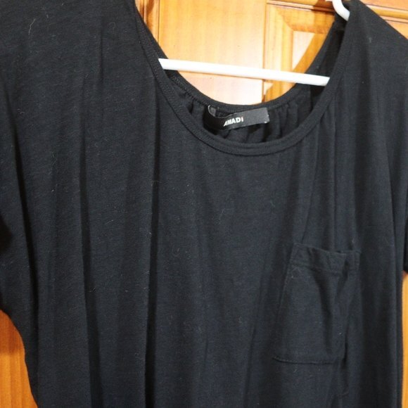 Amadi Black High Low Twist Pocket Tshirt LG - Picture 10 of 10